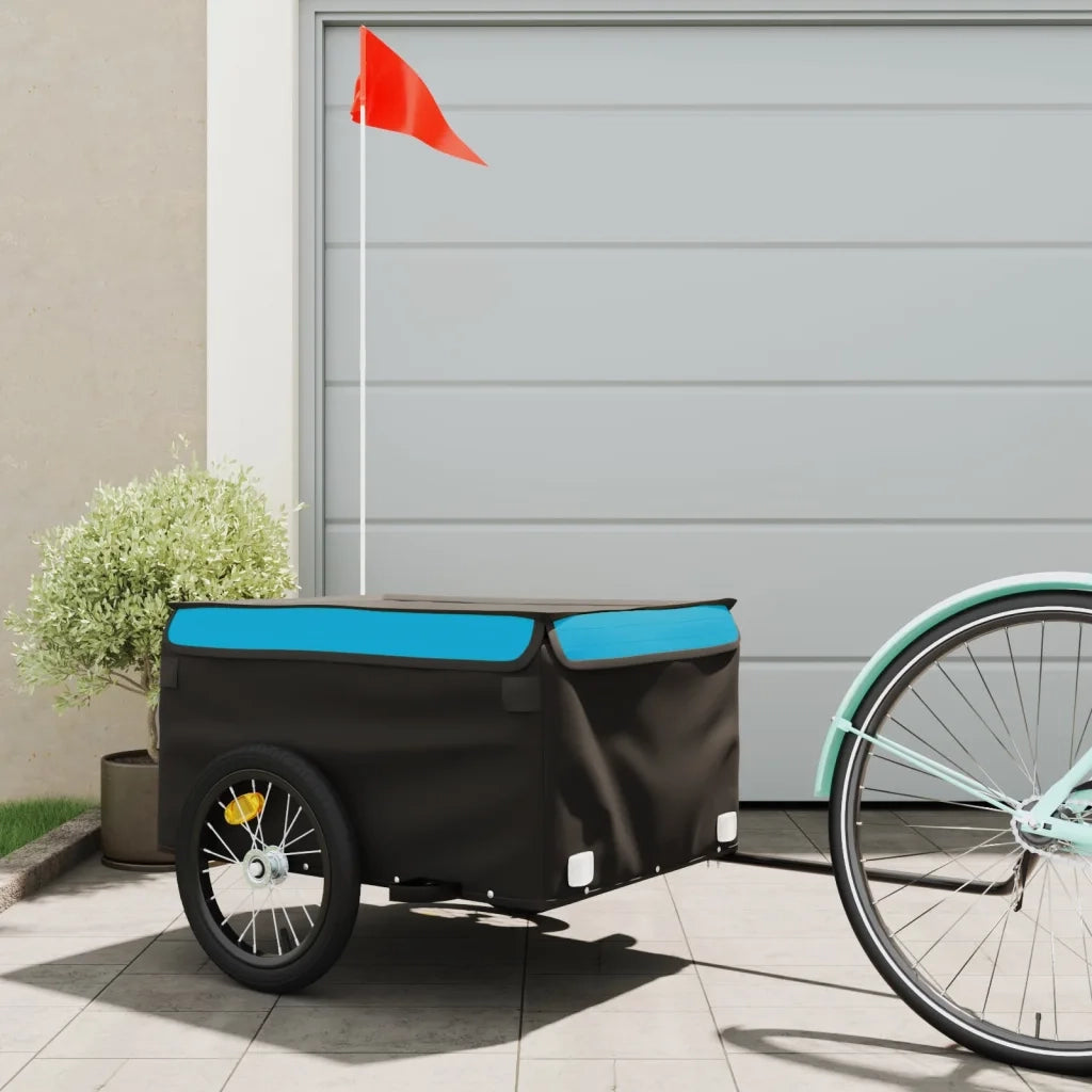 Rimorchio da Bici Nero e Blu 45 kg in Ferro CFW3552666
