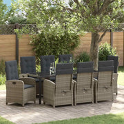 Set da Pranzo per Giardino con cuscino 9 pcs Grigio polyrattan 3380280