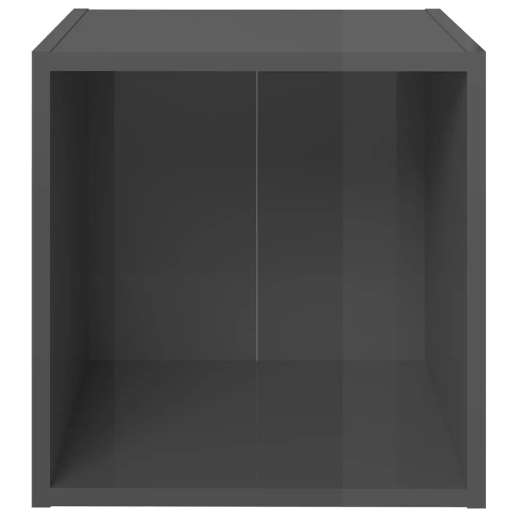Mobili Porta TV 4pz Grigio Lucido 37x35x37 cm Legno Multistrato 805524