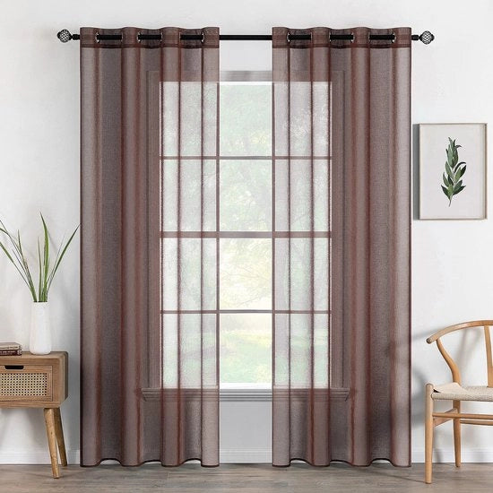 Set di tende a voile trasparente e leggera con chiusura a slitta per camera da letto e soggiorno