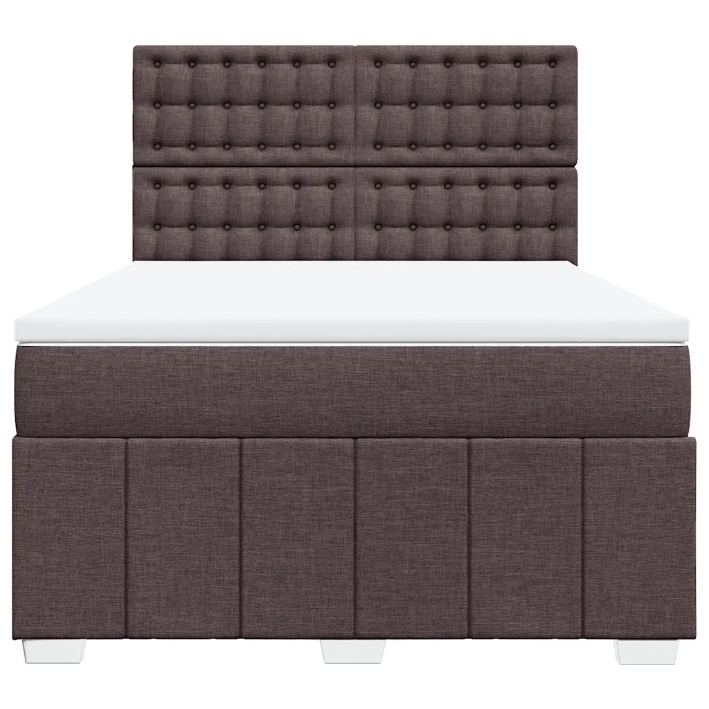 vidaXL Giroletto a Molle con Materasso Marrone Scuro 140x190cm Tessuto