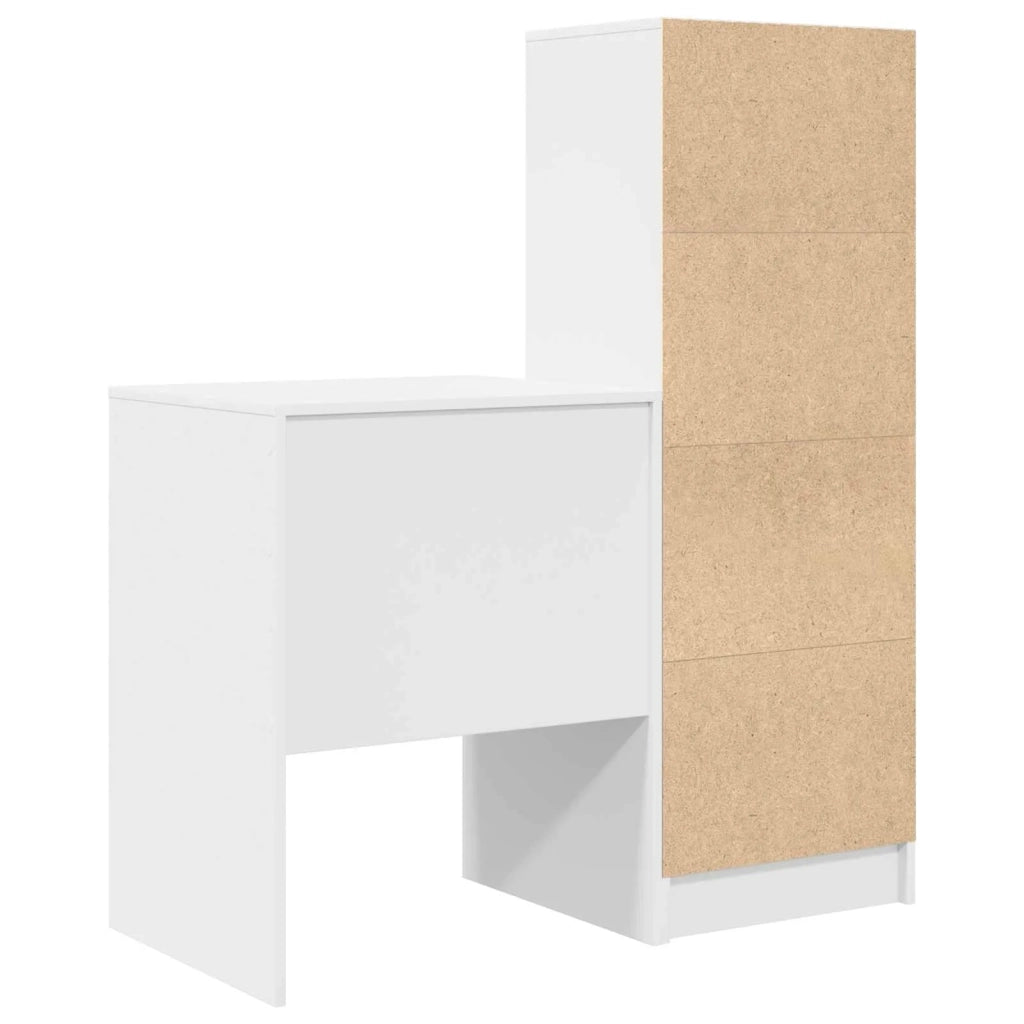 Scrivania con cassetto con lo scaffale 2 pcs Bianco 3337337