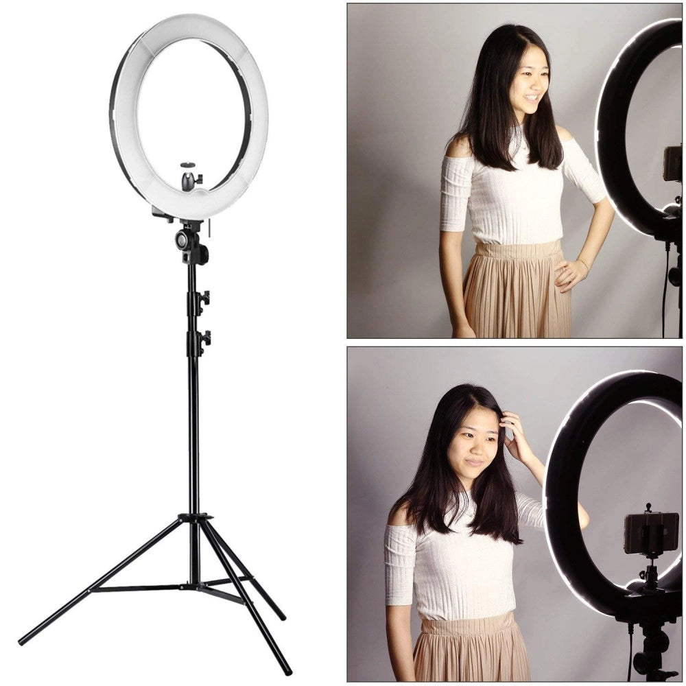 Trade Shop - Luce Ad Anello 16" Dimmerabile A Led Per Studio Fotografico Treppiede Regolabile -
