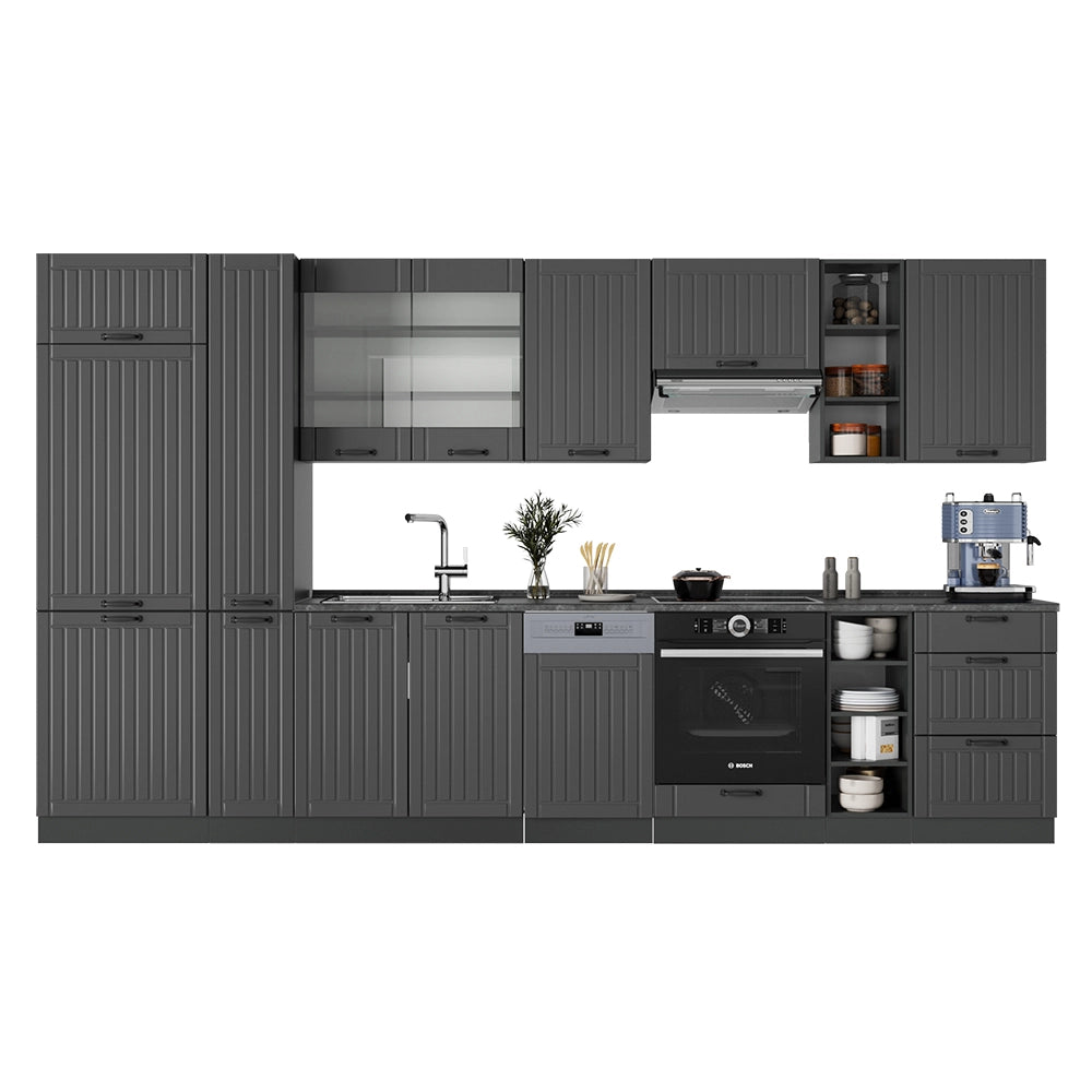 Vicco Cucina componibile Grigio scuro 355 cm senza piano di lavoro