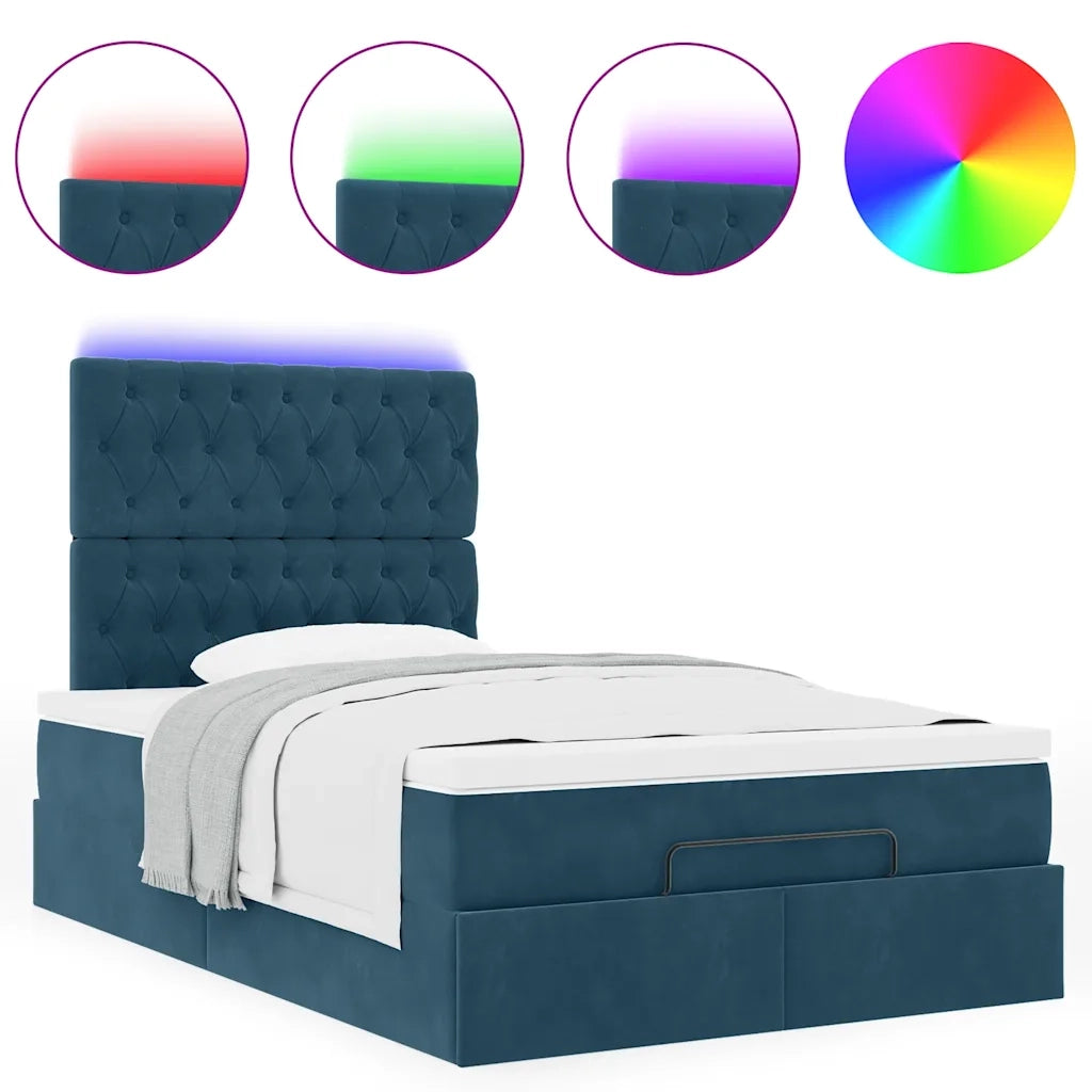 Struttura Letto Pouf con Materassi 120x190 cm Velluto 3314382