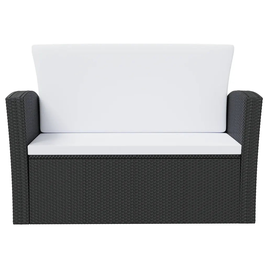 Set Divani da Giardino 16 pz con Cuscini in Polyrattan Nero 3095942