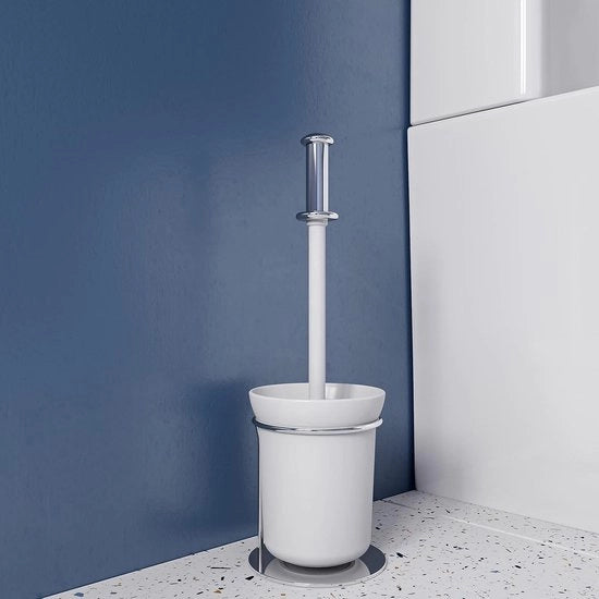 Spazzola WC in acciaio inossidabile con set di fissaggio di accessori da bagno Flexi-Fix