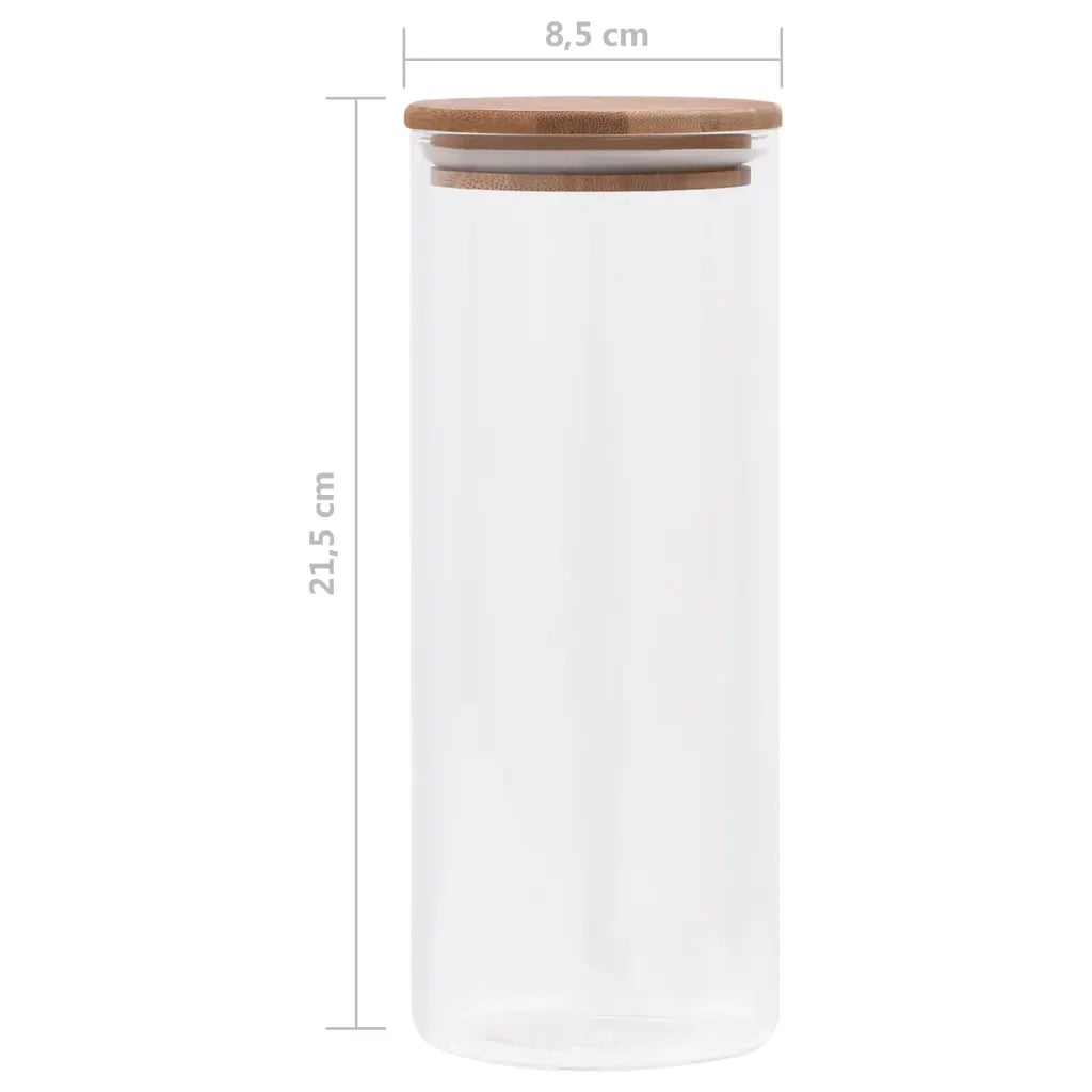 Barattoli di Vetro con Coperchio in BambÃ¹ 6 pz 1000 ml cod mxl 54738