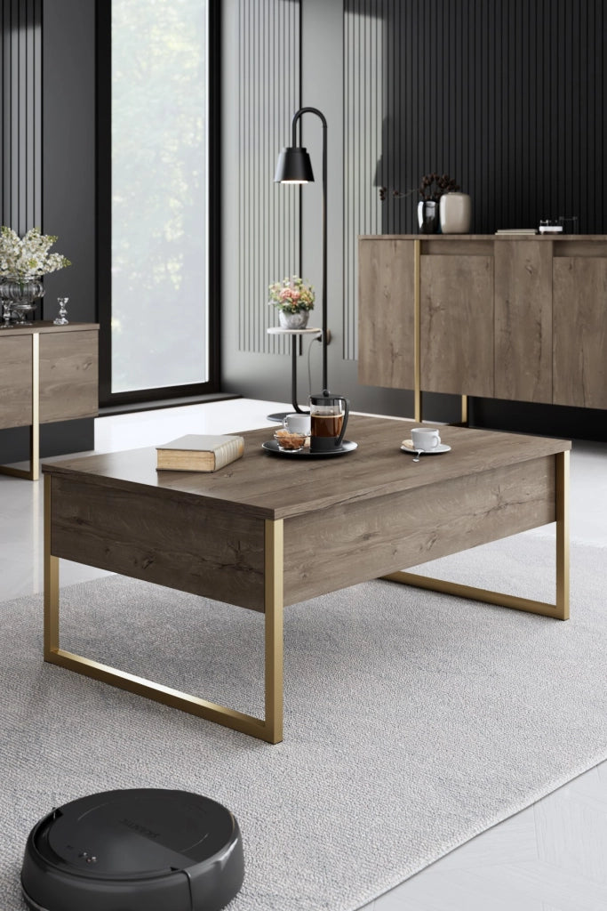 Set di mobili da salotto in legno "Luxe" - 160 x 35 x 80 cm - Marrone