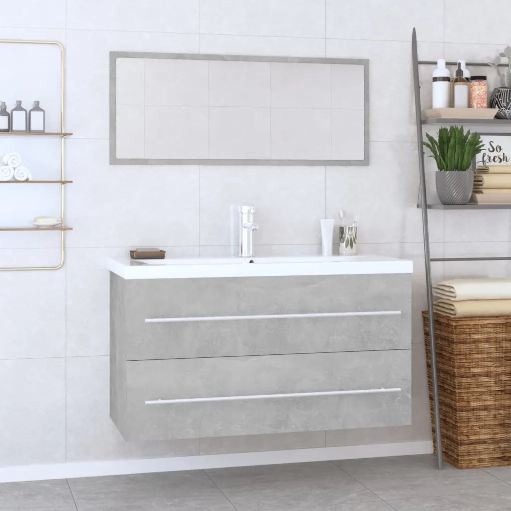 Set Mobili da Bagno 3 pz Grigio Cemento cod mxl 68967