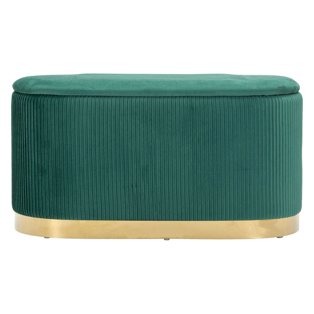 Soroti, Panca con due Sgabelli, Panca Contenitore, 80x37x42h cm Verde