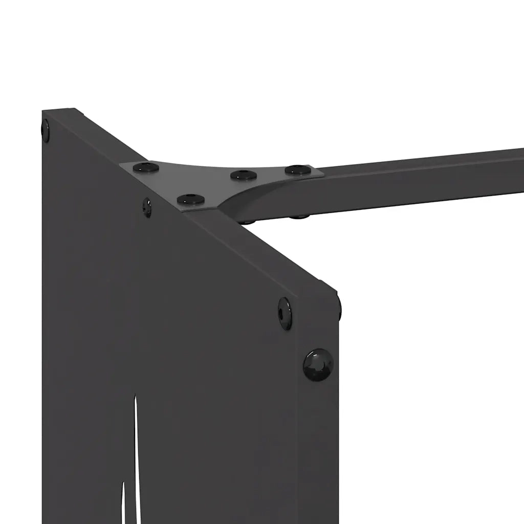 Rastrelliera per Legna da Ardere Nera 40x30x80 cm 864225