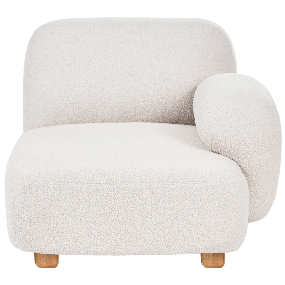 Divano componibile a 3 posti in tessuto due moduli angolari gambe in legno bianco sporco stile moderno