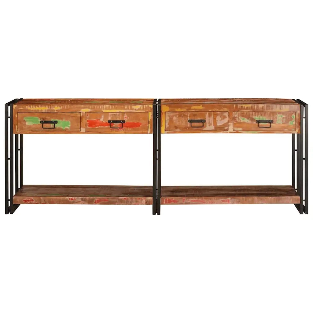 Tavoli consolle 2 pcs Multicolore Legno Recuperato Massello 3324228