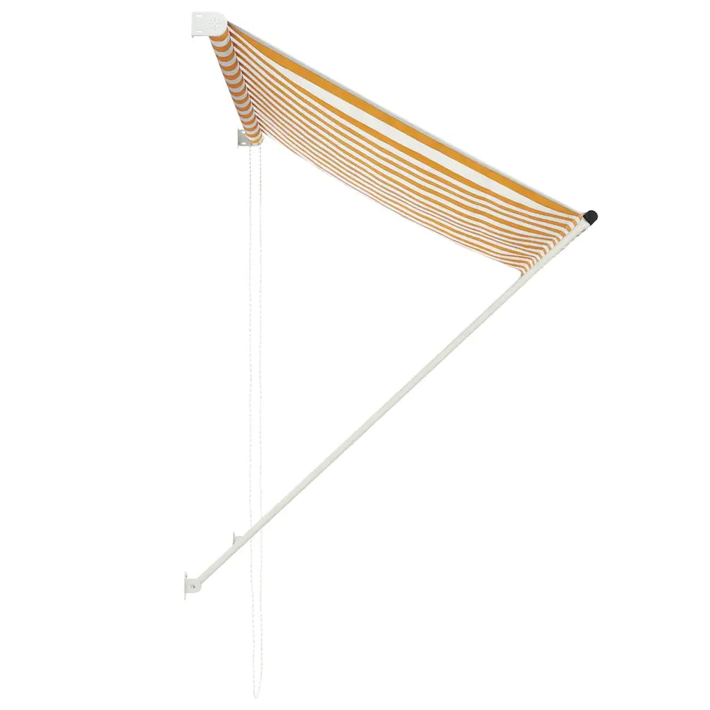 Tenda da Sole Retrattile-Tenda parasole per Patio 150x150 cm Giallo e Bianco