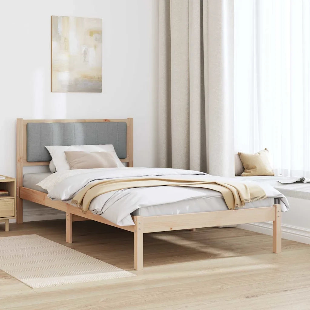 Letto con Testiera Rivestita Grigio chiaro 100 x 200 cm 878279