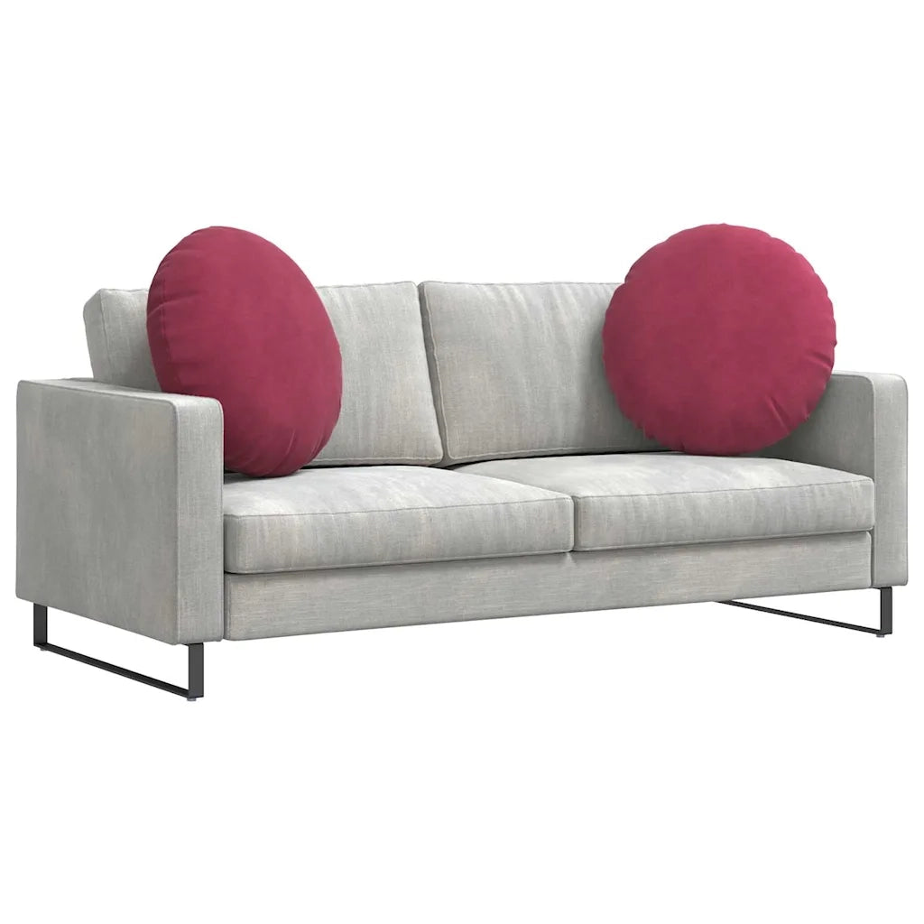 Cuscini per Seduta 2 pcs Rosso Vino Ø 80 x 29 cm Velluto 42014253