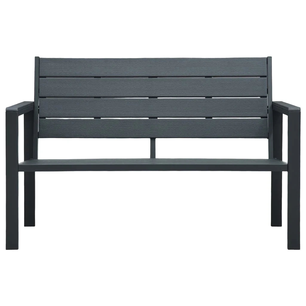 Panca da giardino mobili da esterno terrazza 120 cm HDPE grigio effetto legno 02_0011205