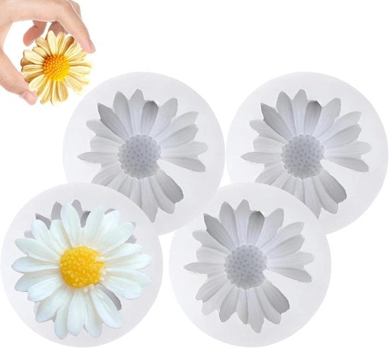 4 pezzi di stampi in silicone per fiori, modelli 3D per candele e sapone, perfetti per torte e decorazioni