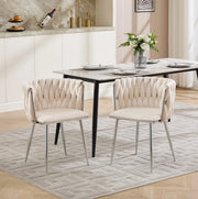 Sgabello da bar 66.0x44.5x52.0 cm con schienale basso; struttura in metallo e tessuto avorio