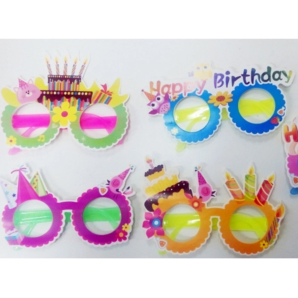 Trade Shop - Set 8 Occhiali Di Carta Plastica Puntelli Crazy Party Foto Booth Accessori Festa -