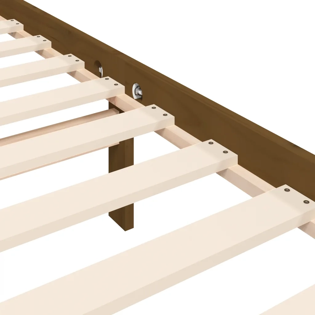 Giroletto con Testiera ambra 200x200 cm in Legno Massello 3193619
