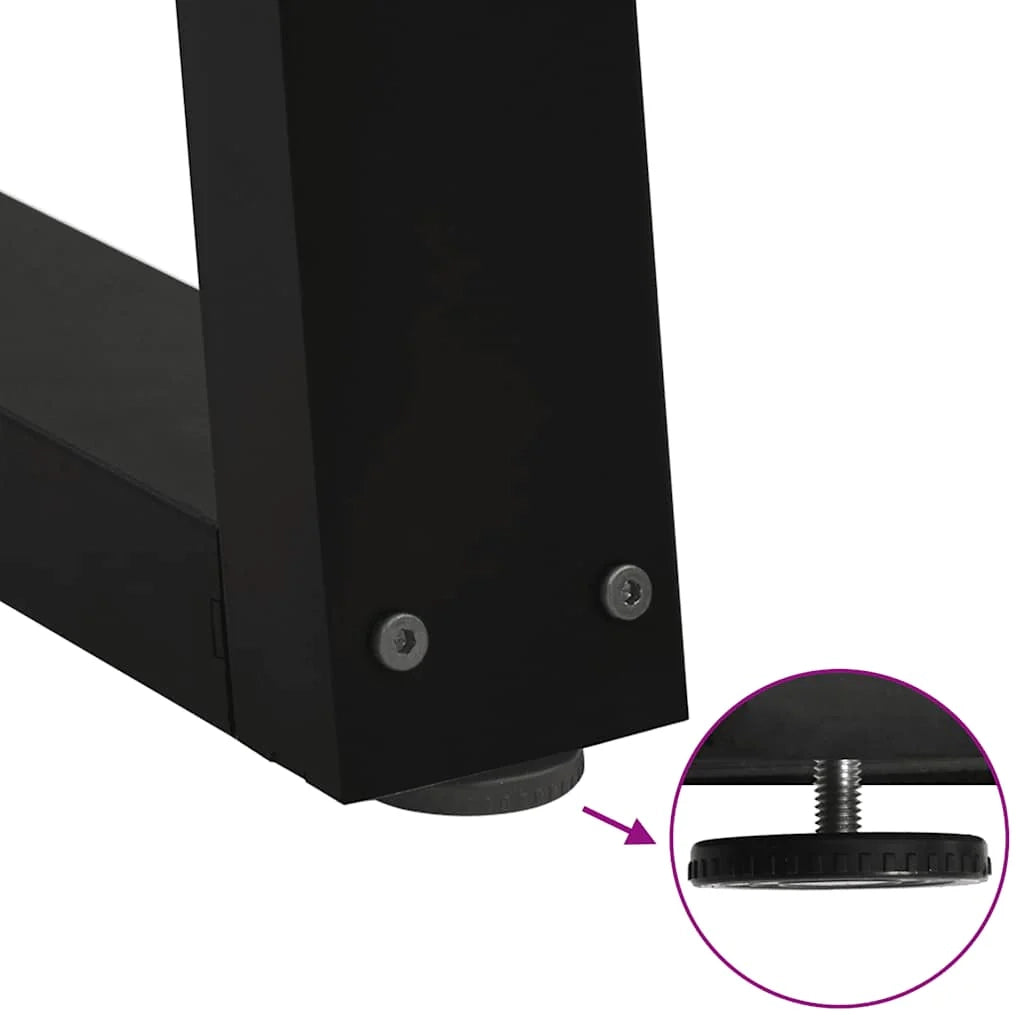 Set di 2 gambe regolabili per tavolino da caffè a forma di V 70 x 42-43,3 cm design moderno acciaio nero 02_0056851