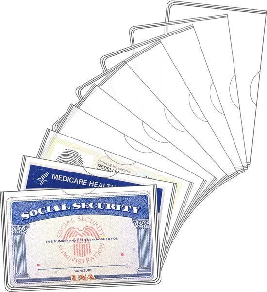 Portafoglio trasparente - 10 pezzi - Protezione PVC - Carta di identità - Assicurazione sanitaria - Impermeabile - Portafoglio per carta di credito