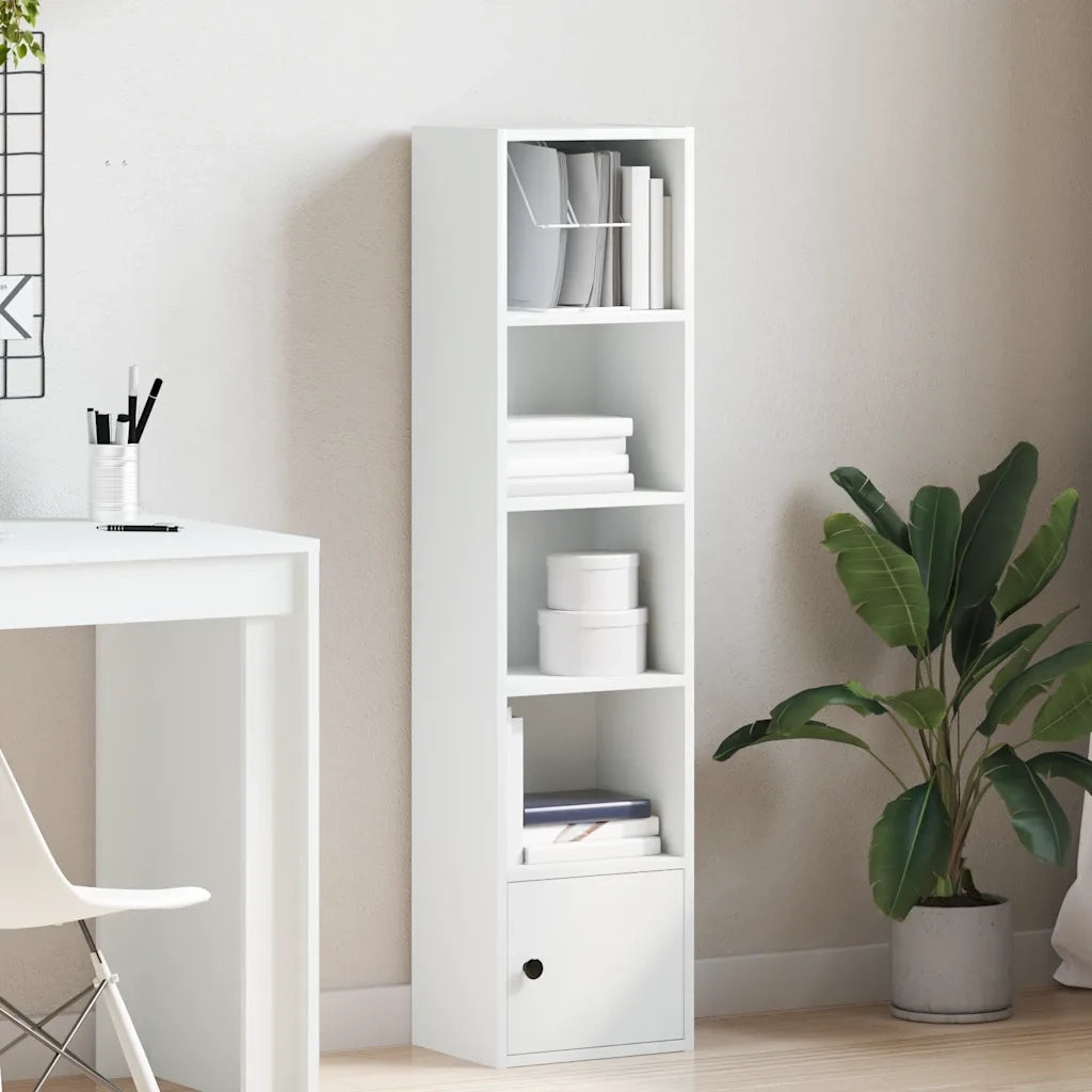 Libreria Bianca 31x24x127 cm in Legno Multistrato 860346