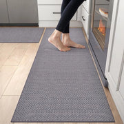 Tappeto Antiscivolo per Cucina - Set di Tappeti con Sostegno in Gomma - Misura 60 x 90 cm + 60 x 210 cm - Lavabile - Adatto per Scale e Porte d'Entrata