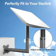 Solidchoice- Wandmontageset Stevig en Veilig - Satellietinternetbeugel - Muurpaaldakmontage - Roestvrij Staal - Geschikt voor Starlink V2 - Montagebasis 100 x 100 mm - Satellietbeugel