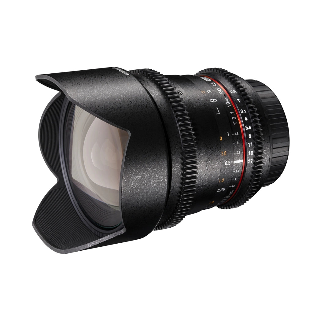 Walimex Pro 10mm 1:3.1 VCSC obiettivo grandangolare (incluso paraluce, IF, ghiera, diaframma e messa a fuoco) per Canon EF-S baionetta nera
