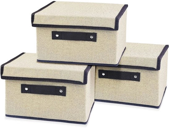 Cassetto 3-delic opvolutile - Opvouwabile con coperchio - Materiale di alta qualità in velluto - Duraturo e respiro - 25 x 19 x 16 cm - Struttura robusta - Contenitore di archiviazione