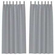 Tende Oscuranti | Tende Blackout con Anelli 2 pz Grigio chiaro 260 x 140 cm