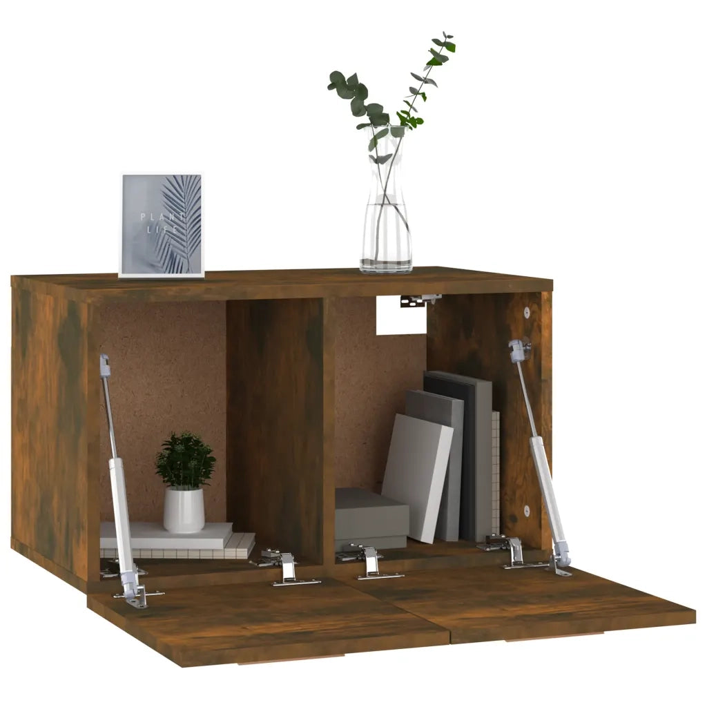 Mobile a Parete Rovere Fumo 60x36,5x35 cm in Legno Multistrato 817597