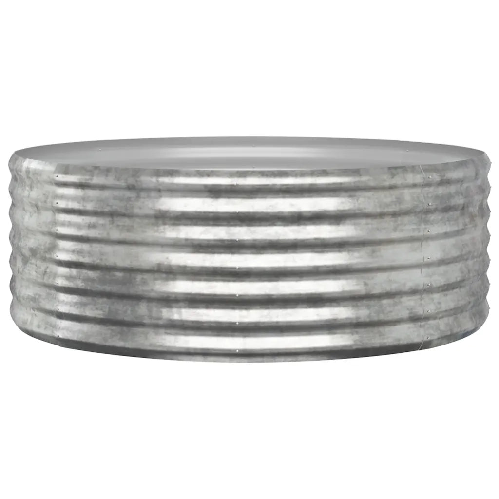Aiuola rialzata rotonda 100 x 100 x 36 cm finitura verniciata a polvere acciaio zincato argento 02_0046575