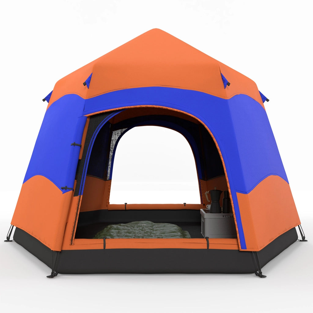 Tenda familiare Tenda Quick-Up Tenda a doppia parete per 4-6 persone; 4 stagioni; impermeabile; con zanzariera; 2 porte