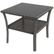 Tavolo da giardino in polyrattan quadrato ¨C Zephmum ¨C 50x50x45 cm