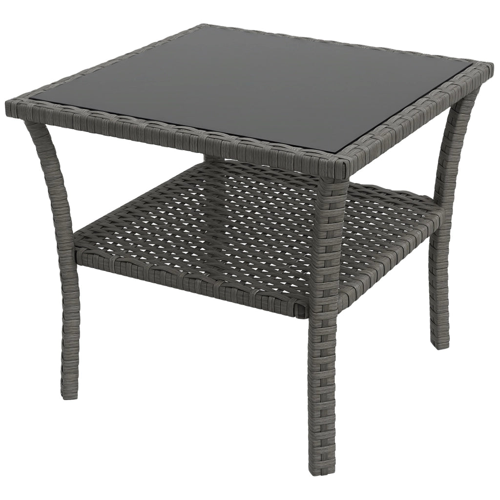 Tavolo da giardino in polyrattan quadrato ¨C Zephmum ¨C 50x50x45 cm