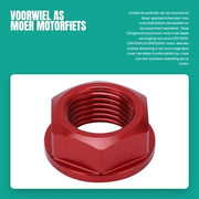 Asse anteriore a vite Schroefmoer CNC alluminio - Sostituzione per CRF250R/CRF450R/CRF250RX - Mozzo a vite - M16x1.5 - Leggero - Progettato specificamente - Mozzo a vite