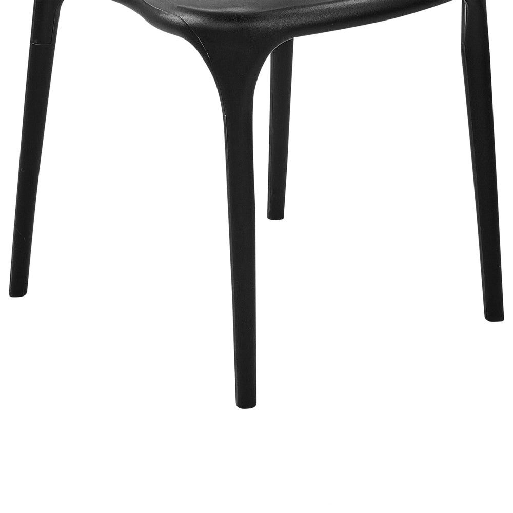 Set di 8 sedie in plastica nera resistente moderne per interno ed esterno stile moderno contemporaneo