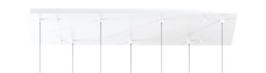 SOSPENSIONE BIANCO 7 LUCI RETTANGOLARE VETRI 3X TR + 4X BF 1184BI-S7 R-BT