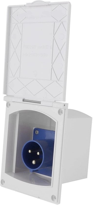 Stopcontatto acqua resistente per camper e caravan - RV 16A - Connettore esterno - Materiali ABS e coperchio in rame -