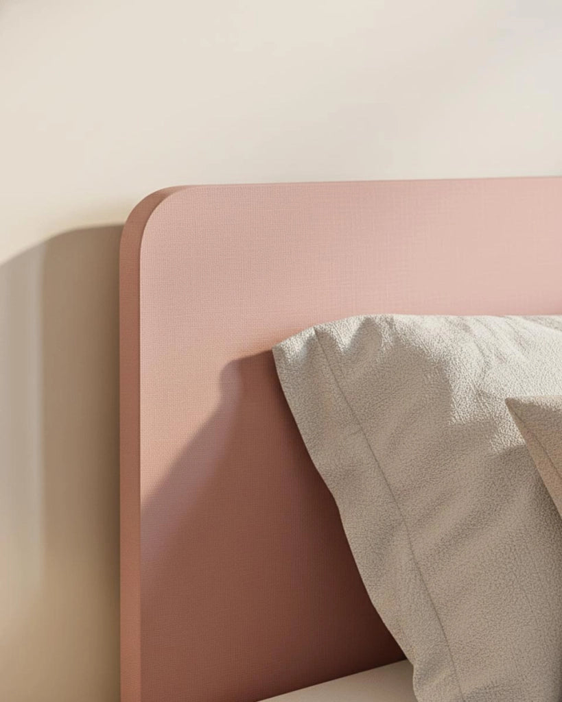 Letto easy con fascioni e pediera - Letto una piazza e mezzo 127 x 197 - Testiera e pediera rosa, fascioni virginia - Rete e materasso esclusi_