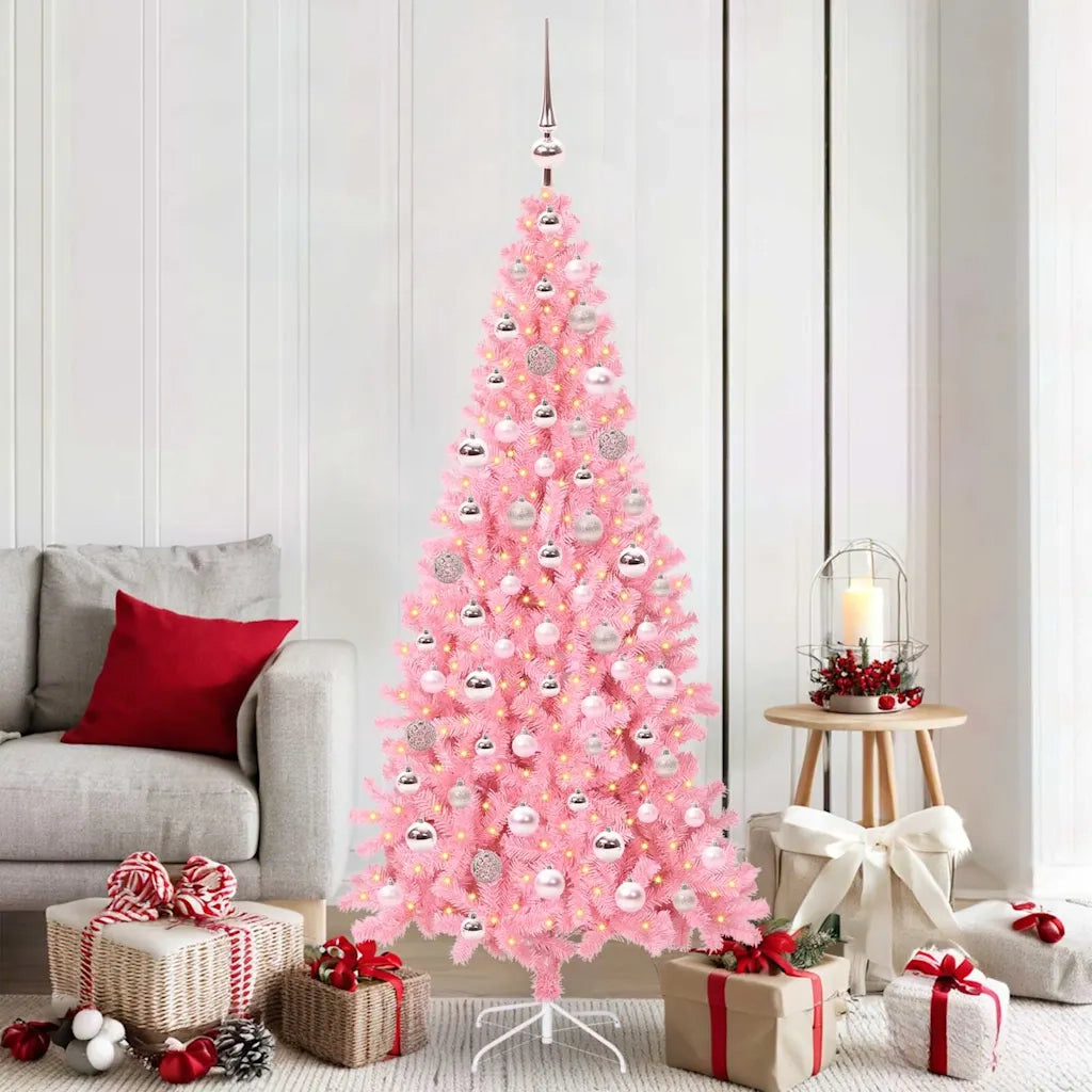 Albero di Natale | Decorazioni natalizie con 300 LED con supporto Rosa 180 cm PVC