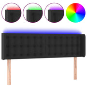 Testiera | Testata a LED Nera 147x16x78/88 cm in Similpelle