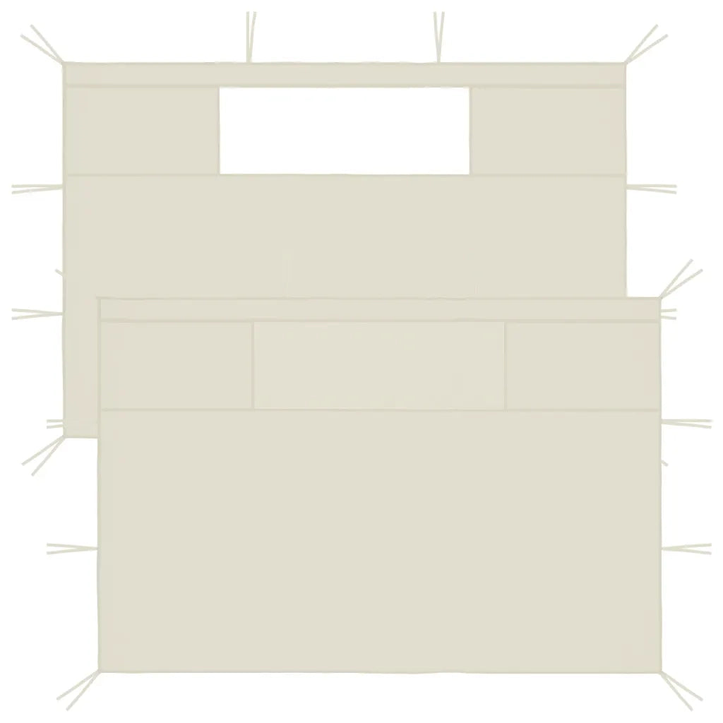 Pareti con Finestre per Gazebo 2 pz Crema cod mxl 73190