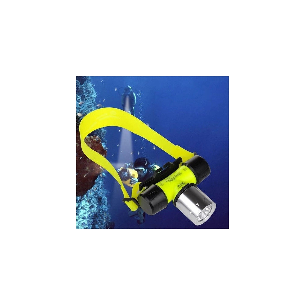 Trade Shop - Torcia Lampada Frontale Fascio Luce Ampio Subacquea Led Pesca Grotte Waterproof -