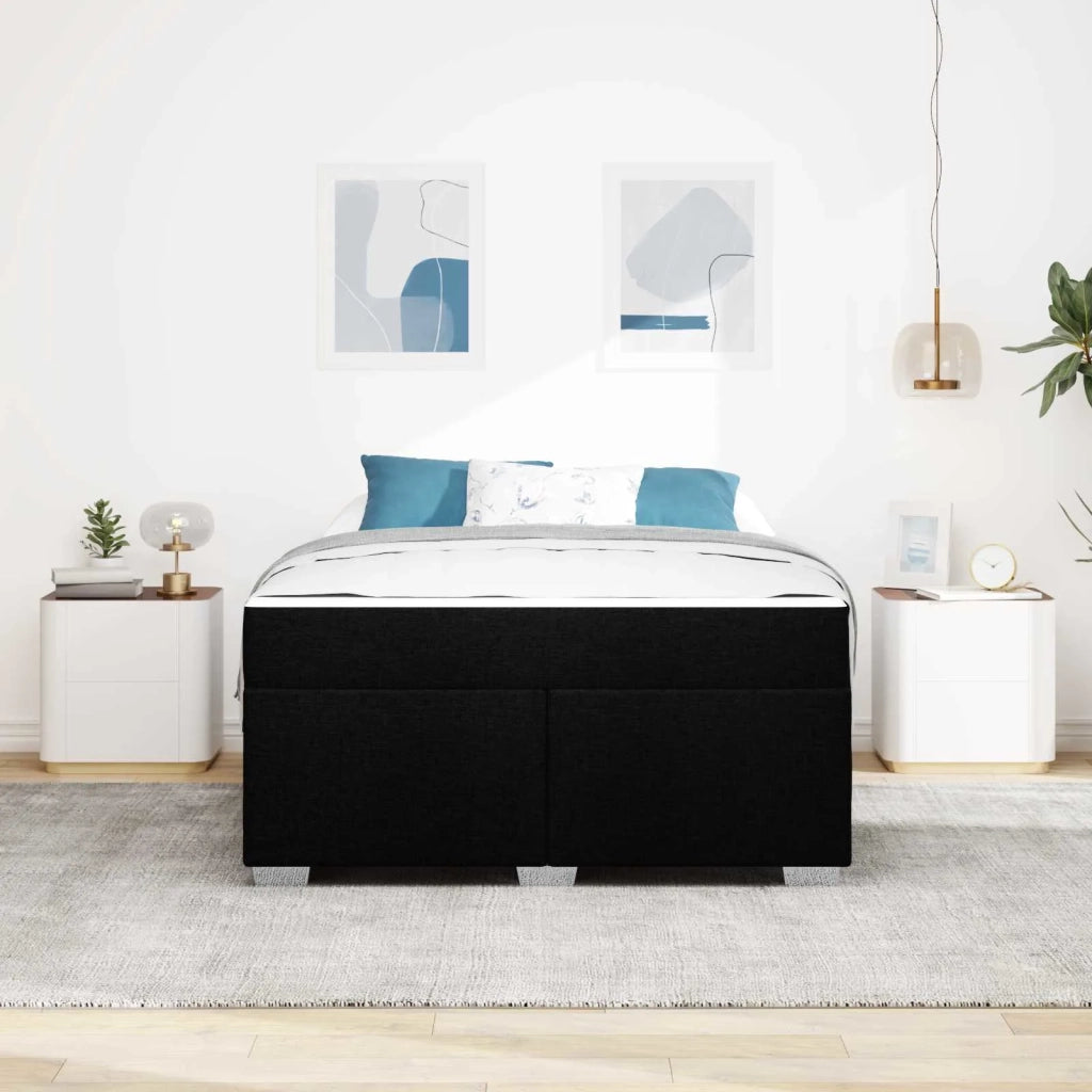 Struttura del letto con materasso Nero 160 x 200 cm Tessuto