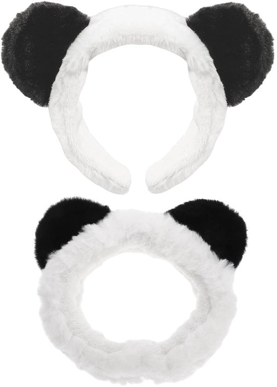 Cintura Panda Arancione - 2-pezzo Set - Tessuto Zigrinato in Corallo - Disegno Elastico - Per Feste di Costume - 16 × 16 cm - Cintura per Capelli